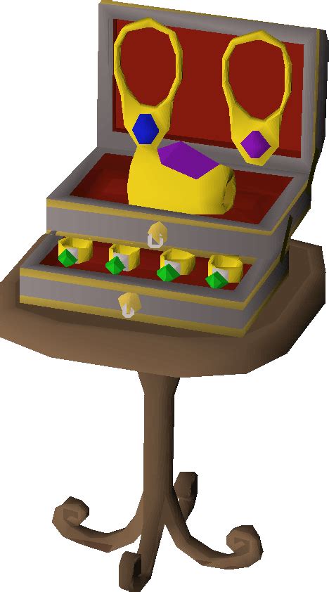 The store sells many kinds of unenchanted <strong>jewellery</strong>, though it does not deal in dragonstone or onyx <strong>jewellery</strong> or bracelets. . Osrs jewelry box